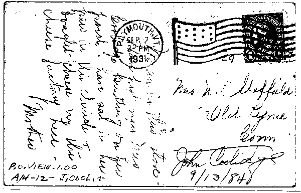 [Image of Back of Postcard]